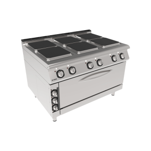 İNOKSAN INO-9KE33F Fırınlı Elektrikli Endüstriyel Kuzine | 6 Pleytli  Ocak, 32 kW, Turbo Fırınlı Kombi Ünite