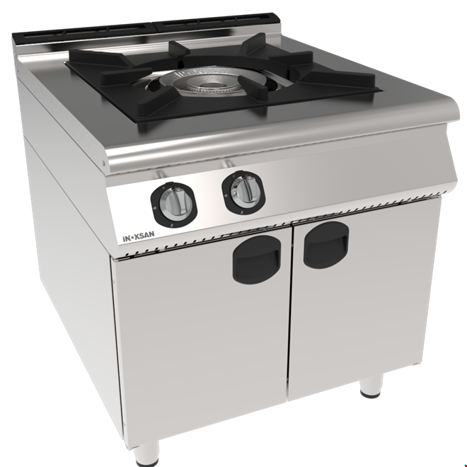 İNOKSAN INO-9OG20 Profesyonel Sanayi Tipi Show Ocağı - 80 cm Dolaplı Tekli Ocak (20 kW)