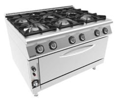 İnoksan 9KG33 Perfect 900 Seri Gazlı Ocak, 1,5 Modül Fırınlı, 6 Yanışlı