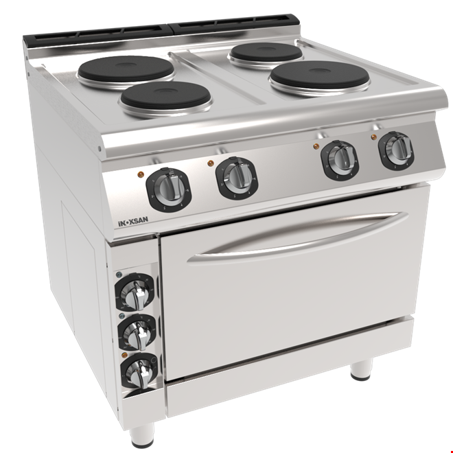 İNOKSAN INO-7KE 23 Fırınlı Elektrikli Kuzine: 4 Gözlü Ocak ve GN 2/1 Turbo Fırın (15.2 kW)