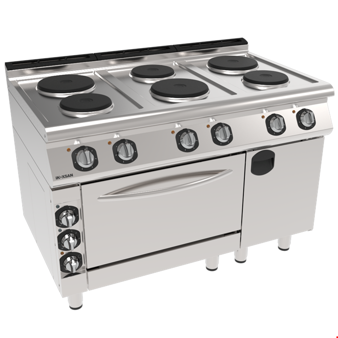 İNOKSAN INO-7KE 33 Fırınlı Elektrikli Kuzine: 6 Gözlü Ocak ve GN 2/1 Turbo Fırın (19.8 kW)