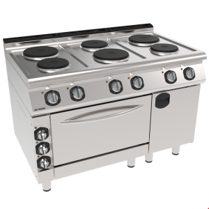 İNOKSAN INO-7KE 33 Fırınlı Elektrikli Kuzine: 6 Gözlü Ocak ve GN 2/1 Turbo Fırın (19.8 kW)