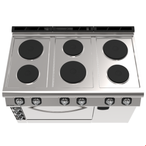 İNOKSAN INO-7KE 33 Fırınlı Elektrikli Kuzine: 6 Gözlü Ocak ve GN 2/1 Turbo Fırın (19.8 kW)