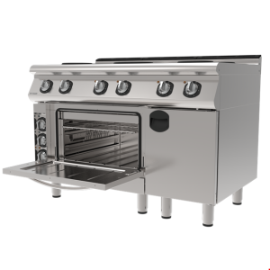 İNOKSAN INO-7KE 33 Fırınlı Elektrikli Kuzine: 6 Gözlü Ocak ve GN 2/1 Turbo Fırın (19.8 kW)