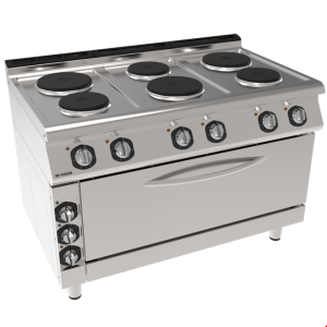 İNOKSAN INO-7KE 33F Fırınlı Elektrikli Kuzine: 6 Gözlü Ocak ve 1.5 Modül Fırın (21.8 kW)