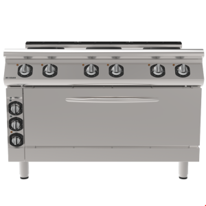 İNOKSAN INO-7KE 33F Fırınlı Elektrikli Kuzine: 6 Gözlü Ocak ve 1.5 Modül Fırın (21.8 kW)