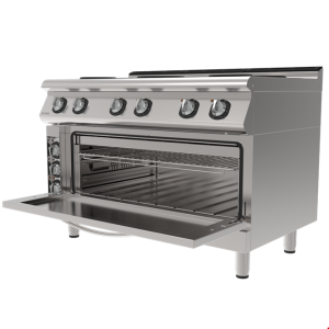 İNOKSAN INO-7KE 33F Fırınlı Elektrikli Kuzine: 6 Gözlü Ocak ve 1.5 Modül Fırın (21.8 kW)