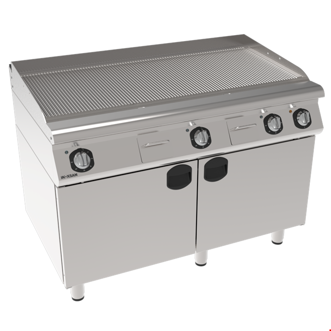 İNOKSAN INO-7IE 31 Oluklu Yüzeyli Elektrikli Izgara: 120 cm, Üç Bölgeli, Dolaplı (13 kW)
