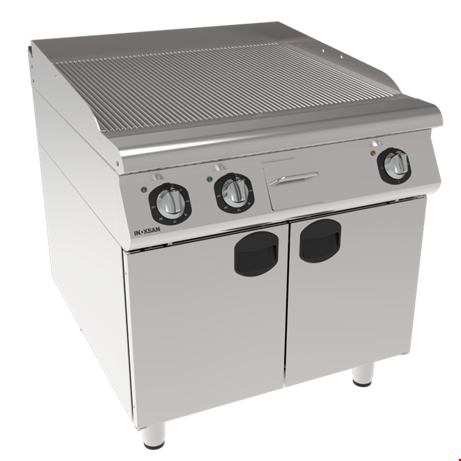 İnoksan INO-9IE21 Perfect 900 Serisi Elektrikli Oluklu Izgara (12 kW, Çift Kontrol, Dolaplı) - 80 cm