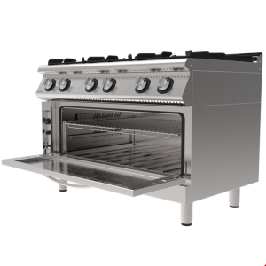 İNOKSAN INO-7KG 33F Fırınlı Gazlı Kuzine: 6 Ocak + 1.5 Modül Fırın, 120 cm (37 kW)