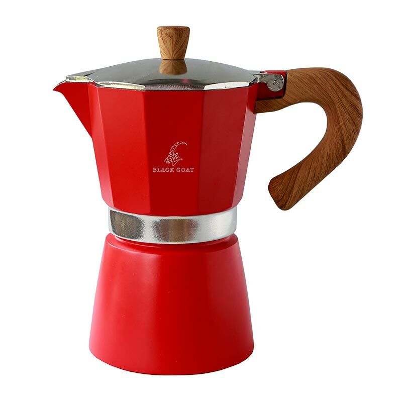 Black Goat 6 Cup Moka Pot Kırmızı