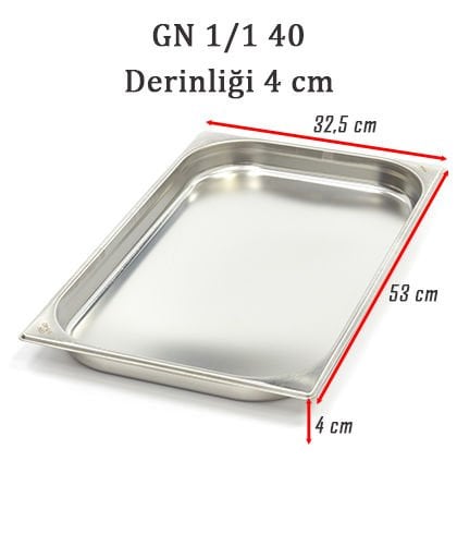 Kayalar Gastronom Küvet - GN 1/1-40 mm