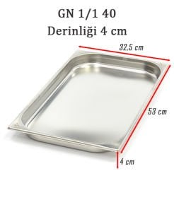 Kayalar Gastronom Küvet - GN 1/1-40 mm