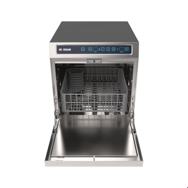 İNOKSAN INO-BYM 042T Bardak Yıkama Makinesi - Tahliye ve Parlatıcı Pompalı, Termo-Stop, 40x40 Sepet