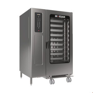 İNOKSAN INO-FKE 40 Dijital Konveksiyonlu Elektrikli Fırın (52 kW) - 40 Tepsi GN 1/1, Mobil Arabalı, Profesyonel