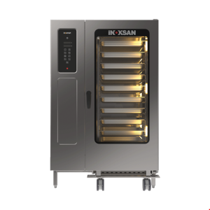 İNOKSAN INO-FKE 40 Dijital Konveksiyonlu Elektrikli Fırın (52 kW) - 40 Tepsi GN 1/1, Mobil Arabalı, Profesyonel