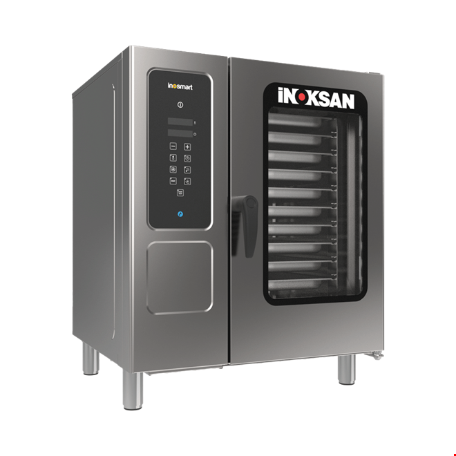 İNOKSAN INO-FKG 10 Dijital Gazlı Konveksiyonlu Fırın (15 kW) - 10 Tepsi GN 1/1, Premix Yanma Teknolojisi