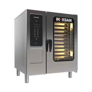 İNOKSAN INO-FKG 10 Dijital Gazlı Konveksiyonlu Fırın (15 kW) - 10 Tepsi GN 1/1, Premix Yanma Teknolojisi