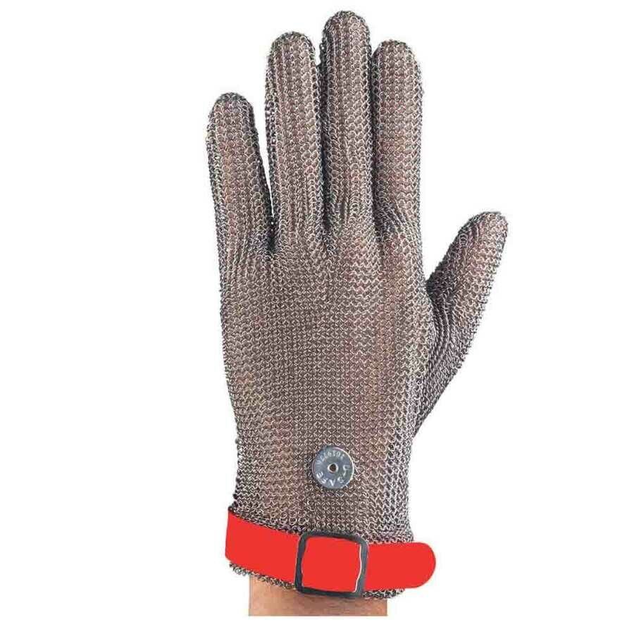 Çelik Kasap Eldiveni Kırmızı