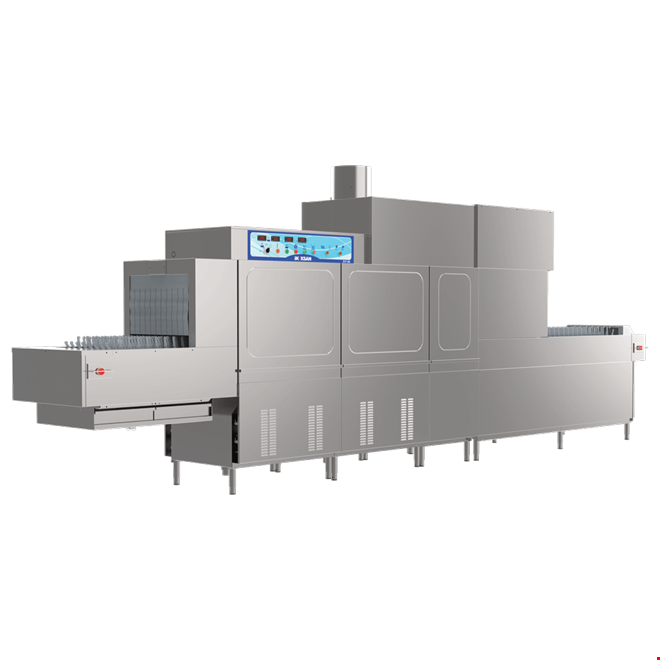 İNOKSAN INO-BYF 450L/R Flight Tip Bulaşık Makinesi - Kuvvetli Ön Yıkamalı, Saatte 4500 Tabak, Bantlı Sistem